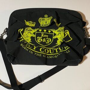 Juicy Couture Laptop Bag with Ruffles and Strap